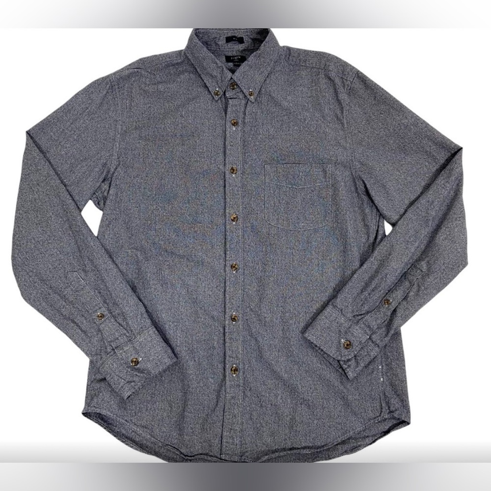 JCrew Factory Jaspe Slim Fit Gray Button Down. Size L
